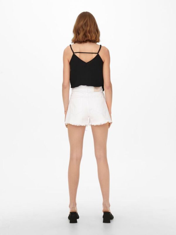 SHORTS ONLY HAPPY HW SLIT WHITE ONLY