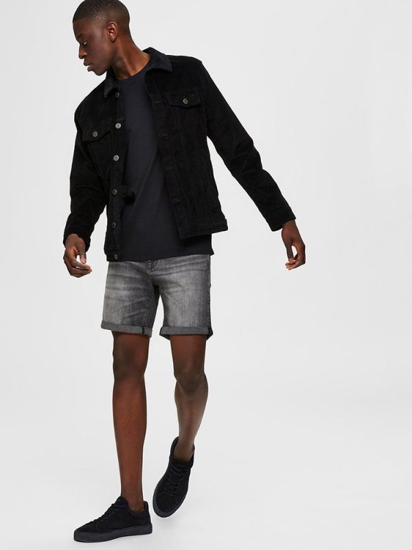 SHORTS SELECTED HALEX 334 GREY SU-ST DNM GREY SELECTED