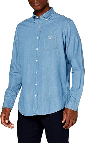 ΠΟΥΚΑΜΙΣΟ GANT REG. INDIGO SEMI LIGHT BLUE GANT