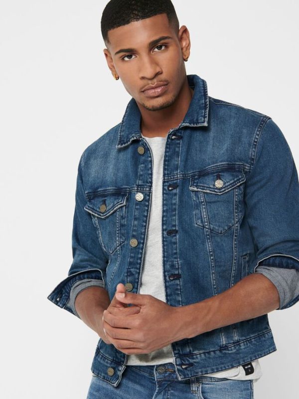 Only and Sons Ανδρικό Denim Jacket  Μπλέ