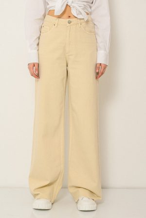 Wide leg ντένιμ (L.BEIGE)