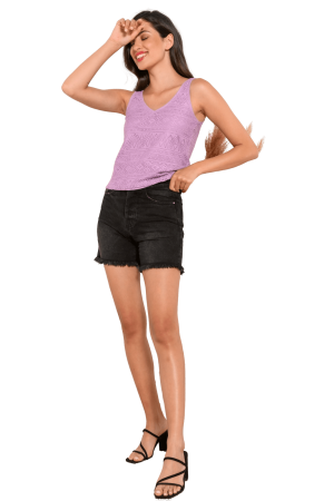 Ντένιμ σορτς με ξέφτια (BLACK ACID)