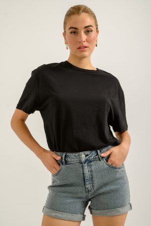 Ντένιμ σορτς με ρεβέρ (LIGHT BLUE)