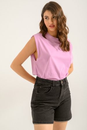 Mom fit ντένιμ σορτς (BLACK)