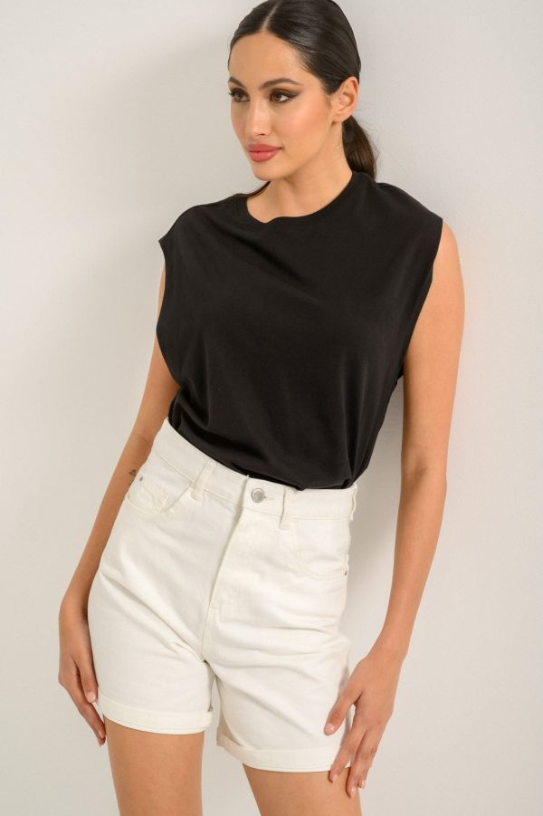 Mom fit ντένιμ σορτς (WHITE)