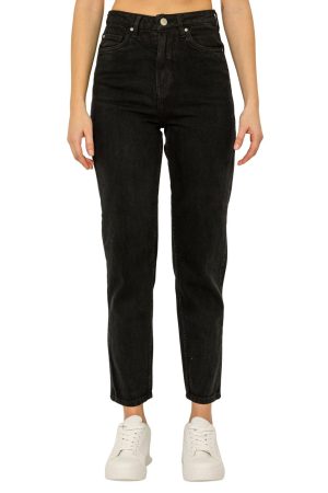 Mom fit ντένιμ (BLACK)