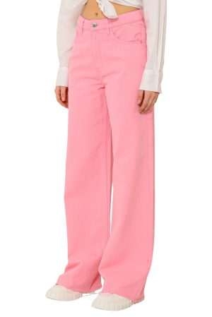 Wide leg ντένιμ (PINK)