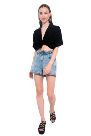 Paperbag ντένιμ σορτς (M.BLUE)