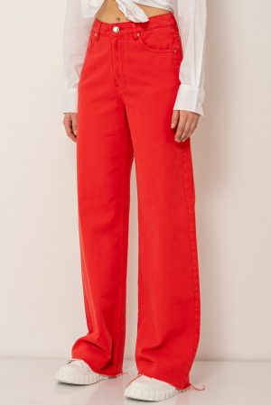 Wide leg ντένιμ (RED)