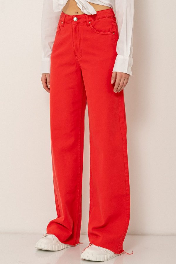 Wide leg ντένιμ (RED)