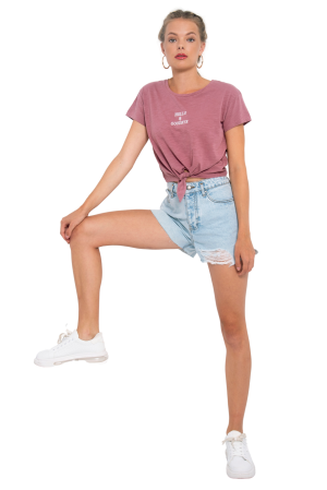 Ντένιμ σορτς με ξέφτια (LIGHT BLUE)