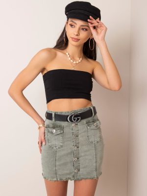 Χακι Mini Jean Φουστα