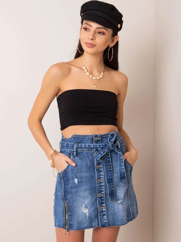 Mini Jean Φουστα Με Δεσιμο