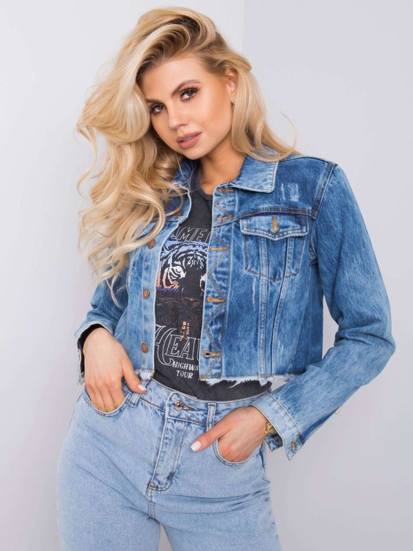 Μπλε Κοντο Denim Τζακετ
