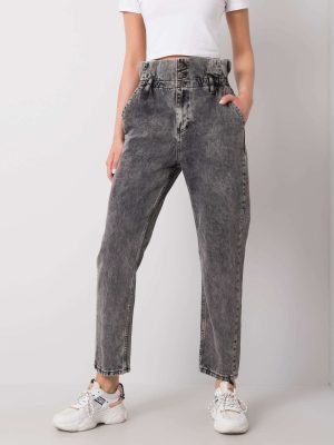 Γκρι High Waist Jean Παντελονι
