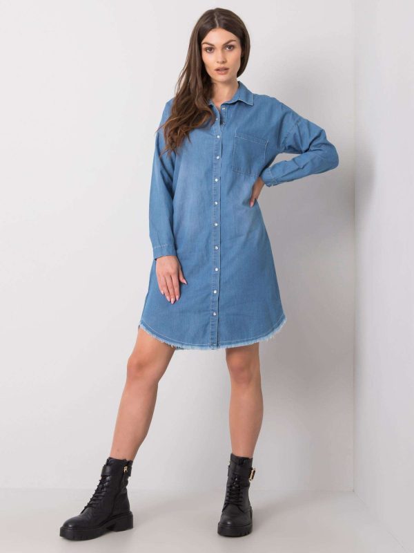 Μπλε Shirt Jean Φορεμα