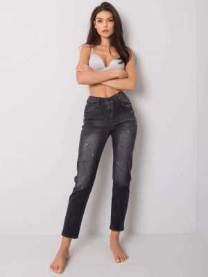 Γκρι Mom Fit Jean Παντελονι