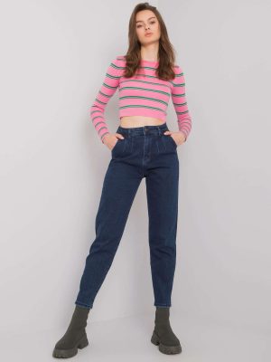 Μπλε Mom Fit Hight Waist Jean