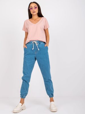 Μπλε Jean Jogger Παντελονι