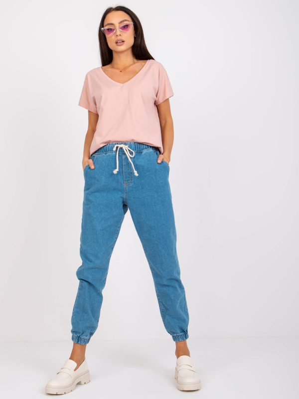 Μπλε Jean Jogger Παντελονι