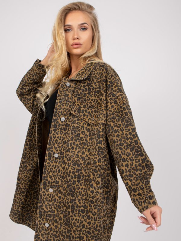 Oversized Denim Τζακετ Animal Print