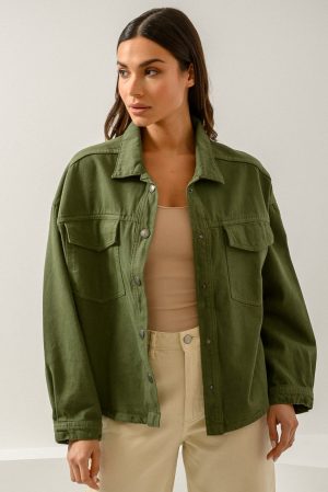 Ντένιμ overshirt (LIGHT KHAKI)