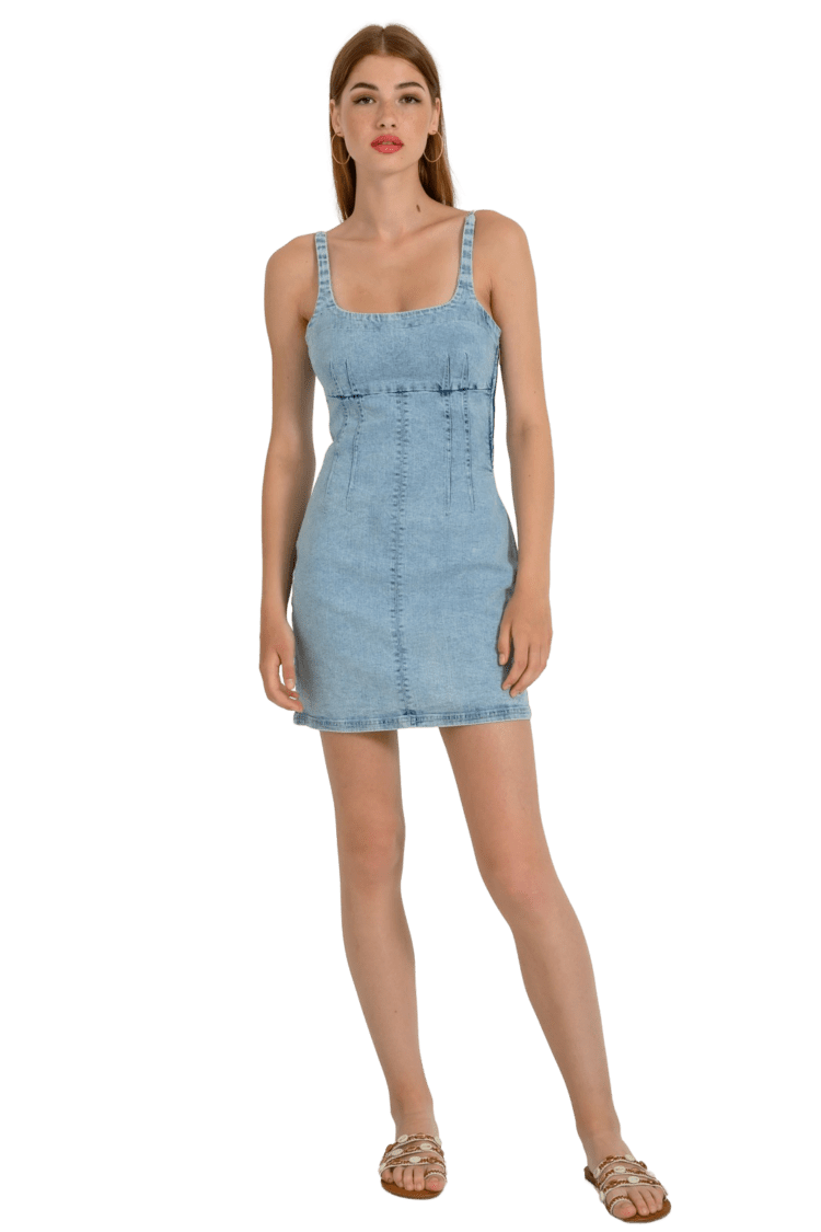Μίνι ντένιμ φόρεμα (LIGHT BLUE)