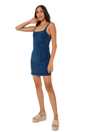 Μίνι ντένιμ φόρεμα (DARK BLUE)