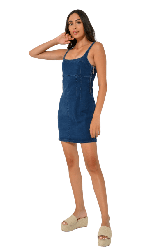 Μίνι ντένιμ φόρεμα (DARK BLUE)