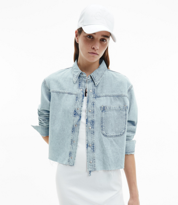 ΠΟΥΚΑΜΙΣΟ CALVIN KLEIN CROPPED DAD LIGHT BLUE CALVIN KLEIN