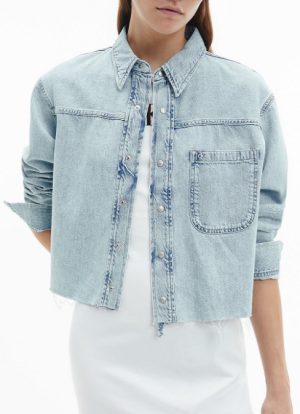 ΠΟΥΚΑΜΙΣΟ CALVIN KLEIN CROPPED DAD LIGHT BLUE CALVIN KLEIN