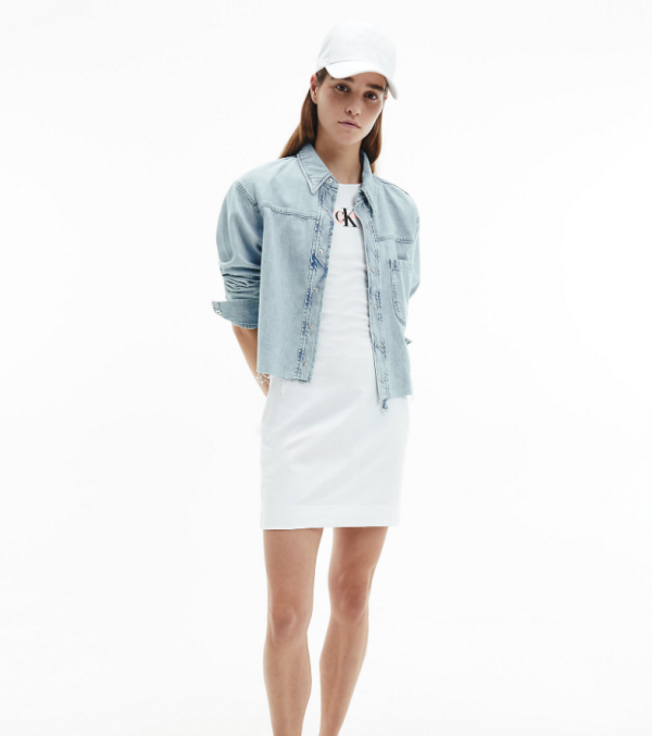 ΠΟΥΚΑΜΙΣΟ CALVIN KLEIN CROPPED DAD LIGHT BLUE CALVIN KLEIN