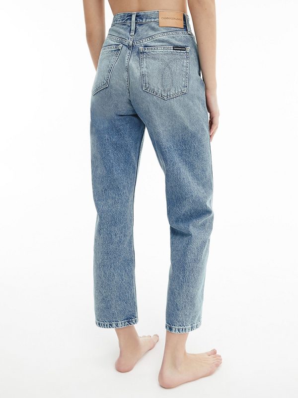 ΤΖΙΝ CALVIN KLEIN HIGH RISE STRAIGHT DENIM LIGHT BLUE CALVIN KLEIN