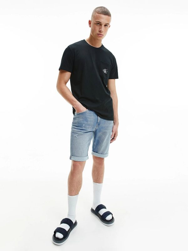 ΤΖΙΝ SHORTS CALVIN KLEIN SLIM BLUE CALVIN KLEIN