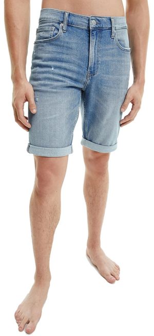 ΤΖΙΝ SHORTS CALVIN KLEIN SLIM BLUE CALVIN KLEIN