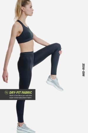 ΜΟΝΟΧΡΩΜΟ ΑΘΛΗΤΙΚΟ ΚΟΛΑΝ DRY-FIT - ΣΚΟΥΡΟ ΓΚΡΙ