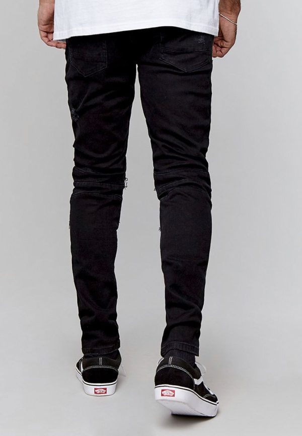 ALLDD Paneled Inverted Biker Ian Denim Pants C&S CS Black Denim