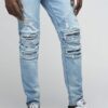 ALLDD Paneled Inverted Biker Ian Denim Pants C&S CS Light Blue