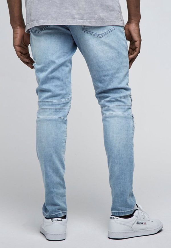 ALLDD Paneled Inverted Biker Ian Denim Pants C&S CS Light Blue