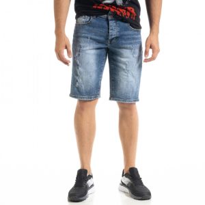 Ανδρικό γαλάζιο τζιν βερμούδα Bruno Leoni