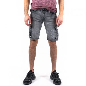 Ανδρικό γκρι τζιν βερμούδα Leox