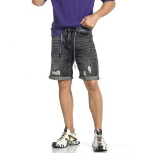 Ανδρικό γκρι τζιν βερμούδα Loose fit