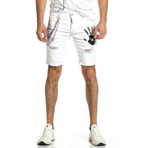 Ανδρικό λευκό τζιν βερμούδα Adrexx Ανδρικό λευκό τζιν βερμούδα Adrexx