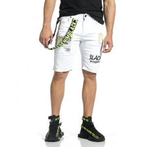 Ανδρικό λευκό βερμούδα Yes Design Ανδρικό λευκό βερμούδα Yes Design