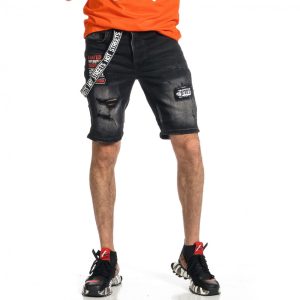 Ανδρικό μαύρο τζιν βερμούδα Adrexx Ανδρικό μαύρο τζιν βερμούδα Adrexx