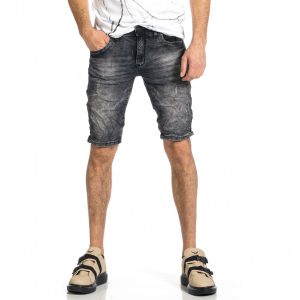 Ανδρικό μαύρο τζιν βερμούδα Yes Boy Ανδρικό μαύρο τζιν βερμούδα Yes Boy