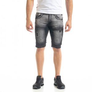 Ανδρικό μαύρο τζιν βερμούδα Yes Boy Ανδρικό μαύρο τζιν βερμούδα Yes Boy