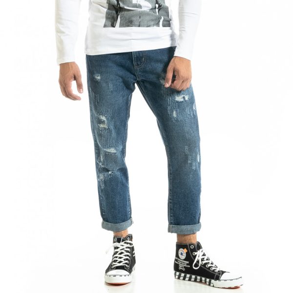 Ανδρικό μπλε τζιν Loose fit Destroyed