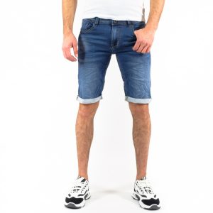 Ανδρικό μπλε τζιν βερμούδα Leox