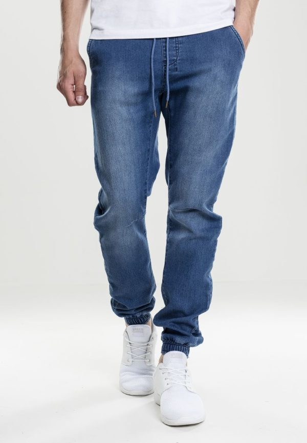Ανδρικό παντελόνι Denim με λάστιχο Urban Classics TB Blue Washed